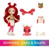 imageRainbow High Littles Rainbow Fantasy Fairies  Pet  Apple Red 55quot Posable Small Doll ampamp Fantasy Deer Pet with Interchangeable Fairy Wings Kids Gift 4