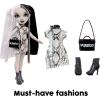 imageRainbow High Shadow High Heather  Grayscale 11 Fashion Doll Black and White Hair ampamp Outfit ampamp Handbag