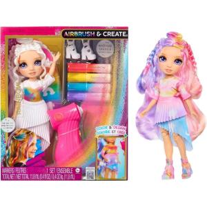 image:imageRainbow High Air Brush amp Create DIY Fashion Doll with Airbrush Marker Kit Washable Rainbow Markers Long Hair Purple Eyes Color Create Play Rinse and Repeat Creative 412