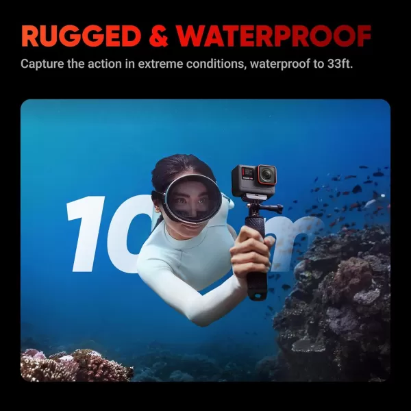 Insta360 Ace - 4K120fps Waterproof Action Camera, 1/1.2" Sensor with AI Noise Reduction, Active HDR Video, 48MP Photos, 2.4" Flip Screen, Easy Magnetic Mounting &amp; Advanced AI Features.