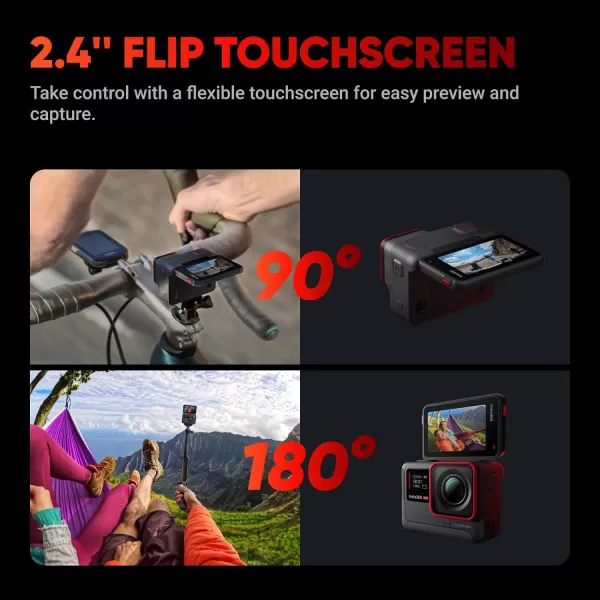 Insta360 Ace - 4K120fps Waterproof Action Camera, 1/1.2" Sensor with AI Noise Reduction, Active HDR Video, 48MP Photos, 2.4" Flip Screen, Easy Magnetic Mounting &amp; Advanced AI Features.
