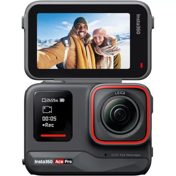 Insta360 Ace Pro - Waterproof Action Camera Co-Engineered with Leica, Flagship 1/1.3" Sensor and AI Noise Reduction for Unbeatable Image Quality, 4K120fps, 2.4" Flip Screen &amp; Advanced AI Features.