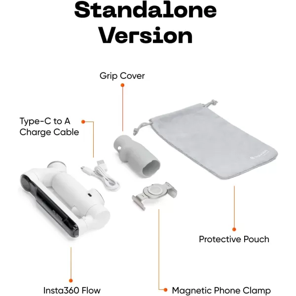 Insta360 Flow Gimbal Stabilizer for Smartphone, Creator Kit - AI-Powered Gimbal, 3-Axis Stabilization, Built-in Tripod, Portable &amp; Foldable, Auto Tracking Phone Stabilizer, Summit White