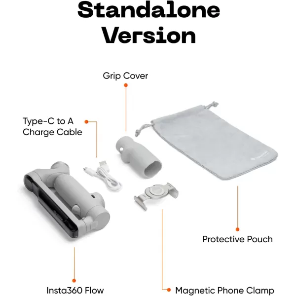 Insta360 Flow Gimbal Stabilizer for Smartphone, Creator Kit - AI-Powered Gimbal, 3-Axis Stabilization, Built-in Tripod, Portable &amp; Foldable, Auto Tracking Phone Stabilizer, Summit White