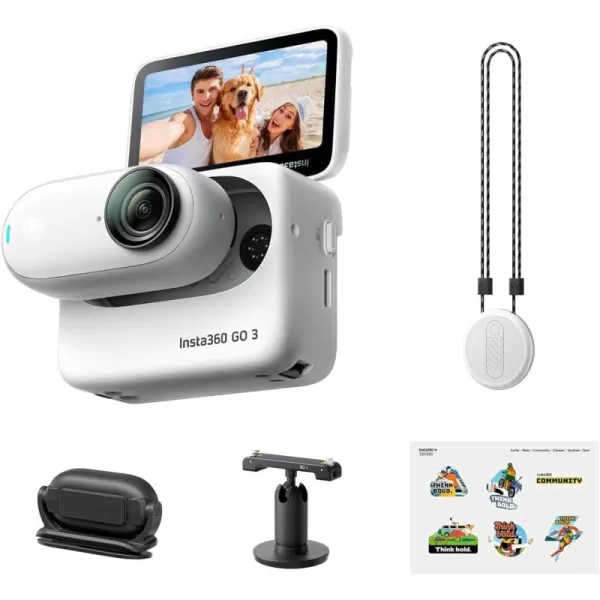Insta360 GO 3 128GB with Care Warranty Card - Small &amp; Lightweight Action Camera, Portable and Versatile, Hands-Free POV, Mount Anywhere, Multifunctional Action Pod, Waterproof, for Travel, Sports