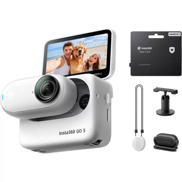 Insta360 GO 3 128GB with Care Warranty Card - Small &amp; Lightweight Action Camera, Portable and Versatile, Hands-Free POV, Mount Anywhere, Multifunctional Action Pod, Waterproof, for Travel, Sports