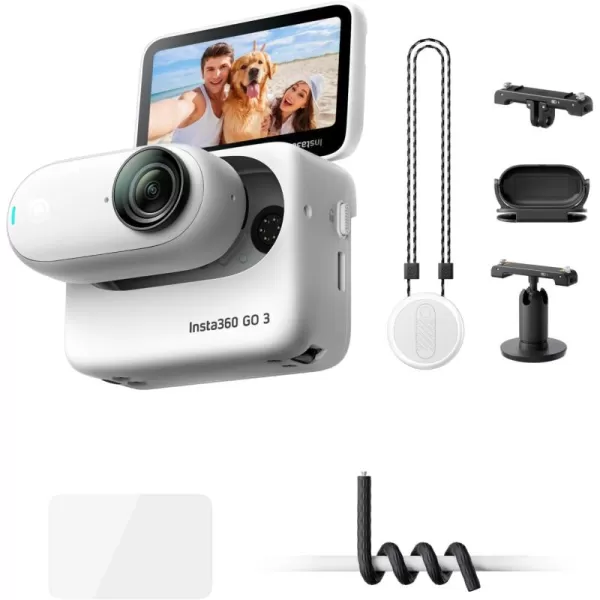 Insta360 GO 3 128GB with Care Warranty Card - Small &amp; Lightweight Action Camera, Portable and Versatile, Hands-Free POV, Mount Anywhere, Multifunctional Action Pod, Waterproof, for Travel, Sports