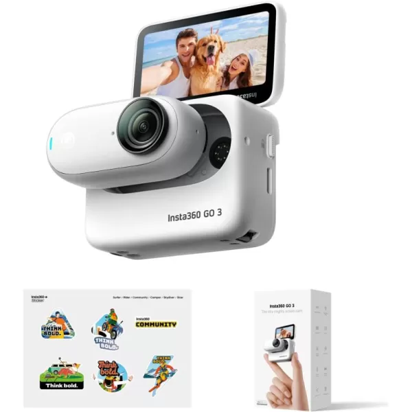 Insta360 GO 3 128GB with Care Warranty Card - Small &amp; Lightweight Action Camera, Portable and Versatile, Hands-Free POV, Mount Anywhere, Multifunctional Action Pod, Waterproof, for Travel, Sports