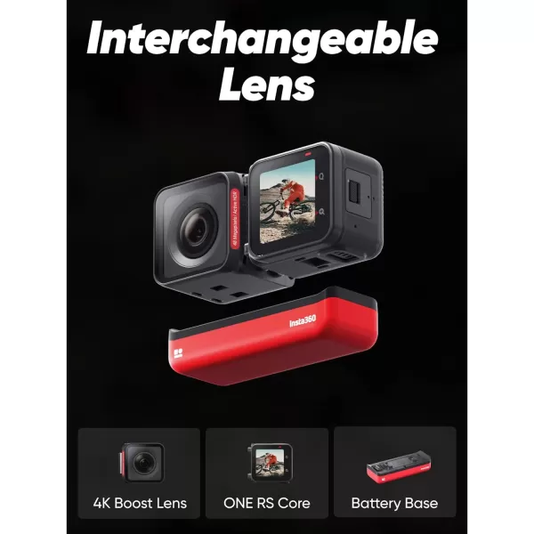 Insta360 ONE RS 4K Edition – Waterproof 4K 60fps Action Camera with FlowSate Stabilization, 48MP Photo, Active HDR, AI Editing