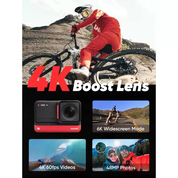 Insta360 ONE RS 4K Edition – Waterproof 4K 60fps Action Camera with FlowSate Stabilization, 48MP Photo, Active HDR, AI Editing