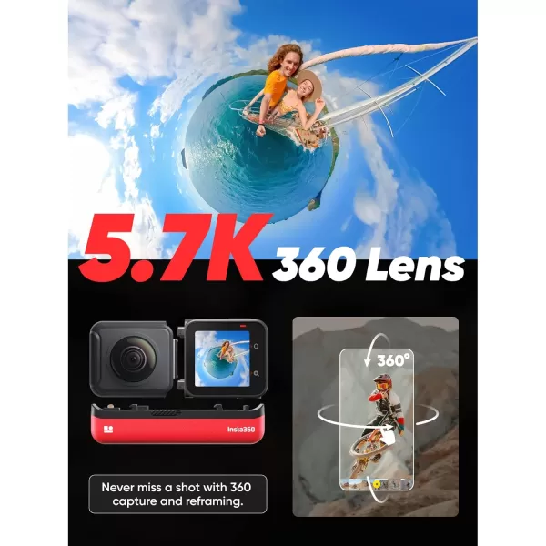 Insta360 ONE RS Twin - Dive Kit Waterproof 4K 60fps Action Camera &amp; 5.7K 360 Camera with Interchangeable Lenses, Stabilization, 48MP Photo, Active HDR, AI Editing