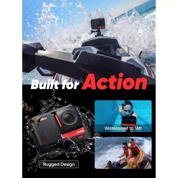 Insta360 ONE RS Twin - Dive Kit Waterproof 4K 60fps Action Camera &amp; 5.7K 360 Camera with Interchangeable Lenses, Stabilization, 48MP Photo, Active HDR, AI Editing