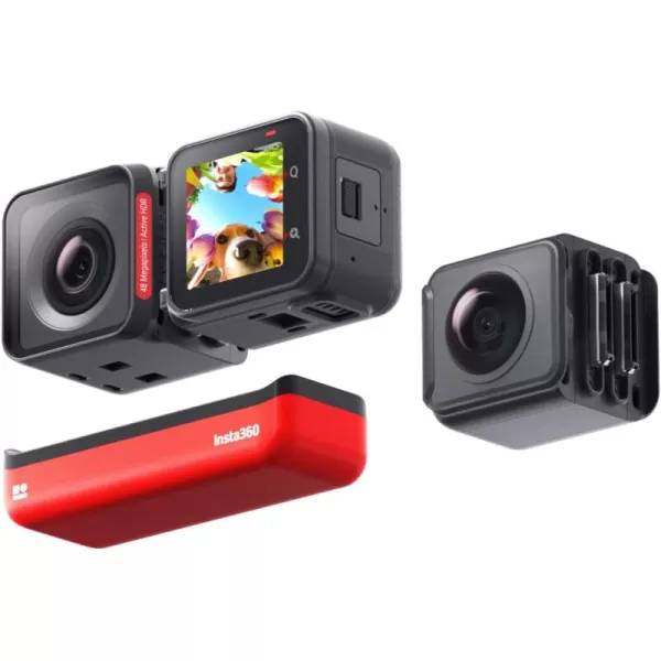 Insta360 ONE RS Twin - Dive Kit Waterproof 4K 60fps Action Camera &amp; 5.7K 360 Camera with Interchangeable Lenses, Stabilization, 48MP Photo, Active HDR, AI Editing