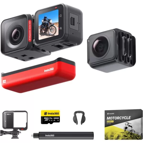 Insta360 ONE RS Twin - Dive Kit Waterproof 4K 60fps Action Camera &amp; 5.7K 360 Camera with Interchangeable Lenses, Stabilization, 48MP Photo, Active HDR, AI Editing