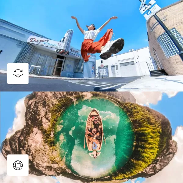 Insta360 ONE X2 360 Degree Waterproof Action Camera, 5.7K 360, Stabilization, Touch Screen, AI Editing, Live Streaming, Webcam, Voice Control