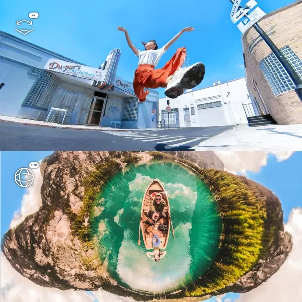 Insta360 ONE X2 360 Degree Waterproof Action Camera, 5.7K 360, Stabilization, Touch Screen, AI Editing, Live Streaming, Webcam, Voice Control
