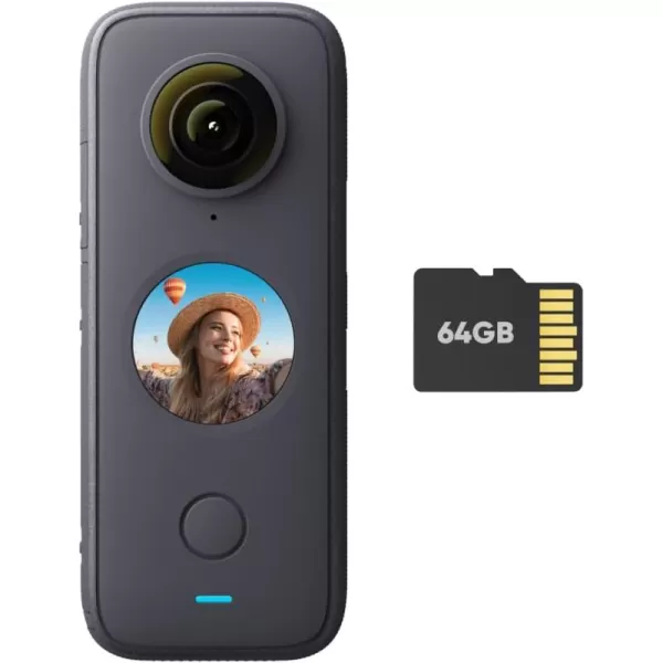 Insta360 ONE X2 360 Degree Waterproof Action Camera, 5.7K 360, Stabilization, Touch Screen, AI Editing, Live Streaming, Webcam, Voice Control )