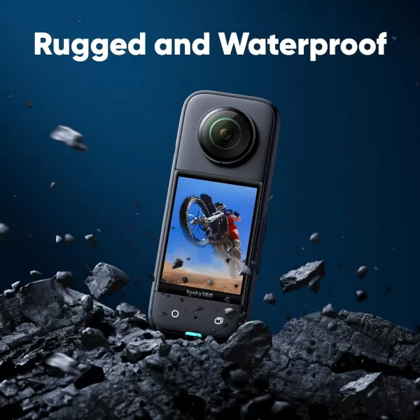 Insta360 X3 Bike Kit - Waterproof 360 Action Camera with 1/2" 48MP Sensors, 5.7K 360 Active HDR Video, 72MP 360 Photo, 4K Single-Lens, 60fps Me Mode, Stabilization, 2.29" Touchscreen, AI Editing)