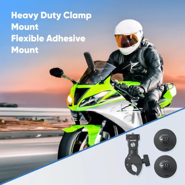 Insta360 X3 Bike Kit - Waterproof 360 Action Camera with 1/2" 48MP Sensors, 5.7K 360 Active HDR Video, 72MP 360 Photo, 4K Single-Lens, 60fps Me Mode, Stabilization, 2.29" Touchscreen, AI Editing)