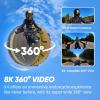 imageInsta360 X4 Creator Bundle  8K Waterproof 360 Action Camera 4K WideAngle Video Invisible Selfie Stick Removable Lens Guards 135 Min Battery Life AI Editing Stabilization for Sports TravelMotorcycle Handlebar Bundle No Micro SD Card