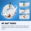 imageInsta360 X4 GPS Bundle 8K Waterproof 360 Action Camera 4K WideAngle Video Invisible Selfie Stick Effect Removable Lens Guards 135 Min Battery Life AI Editing Stabilization for Sports TravelSnowboard Bundle No Micro SD Card