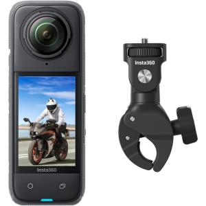 imageInsta360 X4 Creator Bundle  8K Waterproof 360 Action Camera 4K WideAngle Video Invisible Selfie Stick Removable Lens Guards 135 Min Battery Life AI Editing Stabilization for Sports TravelMotorcycle Handlebar Bundle No Micro SD Card