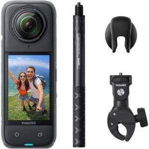 imageInsta360 X4 Creator Bundle  8K Waterproof 360 Action Camera 4K WideAngle Video Invisible Selfie Stick Removable Lens Guards 135 Min Battery Life AI Editing Stabilization for Sports TravelMotorcycle Bundle No Micro SD Card