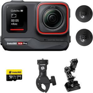 imageInsta360 Ace Pro Snow Bundle  Waterproof Action Camera CoEngineered with Leica Flagship 113quot Sensor and AI Noise Reduction for Unbeatable Image Quality 4K120fps 24quot Flip Screen ampamp AI FeatureMotorcycle Kit