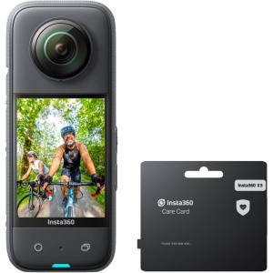 imageInsta360 X3 Care Card Kit  Waterproof 360 Action Camera with 12quot 48MP Sensors 57K 360 Active HDR Video 72MP 360 Photo 4K SingleLens 60fps Me Mode 229quot TouchscreenCare Card Kit