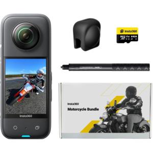 imageInsta360 X3 Motorcycle Kit Waterproof 360 Action Camera with 12quot 48MP Sensors 57K Active HDR Video 72MP 360 Photo 4K SingleLens 60fps Me Mode Stabilization 229quot Touchscreen AI Editing