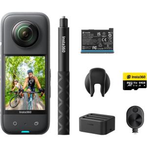 imageInsta360 X3 Snow Kit New Version  360 Action Camera with 57K 360 Active HDR Video 4K SingleLens Camera Waterproof FlowState Stabilization 229quot Touchscreen AI Editing WintersportsUltimate Kit