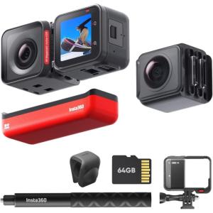 imageInsta360 ONE RS Twin Edition Creator Kit  Waterproof 4K 60fps Action Camera ampamp 57K 360 Camera with Interchangeable Lenses Stabilization 48MP Photo Active HDR AI EditingGetSet Kit