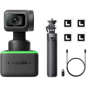 imageInsta360 Link  PTZ 4K Webcam with 12quot Sensor AI Tracking Gesture Control HDR NoiseCanceling Microphones Specialized Modes Webcam for Laptop Live Streaming Zoom CertifiedTripod Kit