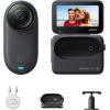 imageInsta360 GO 3S  128 GB Action Bundle Black 4K Tiny Portable Vlogging Camera HandsFree POVs Mount Anywhere Stabilization 140 Min Battery Life 10m Waterproof Pet POVBlack
