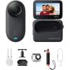 imageInsta360 GO 3S  128 GB Action Bundle Black 4K Tiny Portable Vlogging Camera HandsFree POVs Mount Anywhere Stabilization 140 Min Battery Life 10m Waterproof Pet POVBlack