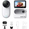 imageInsta360 GO 3S  128 GB Action Bundle Black 4K Tiny Portable Vlogging Camera HandsFree POVs Mount Anywhere Stabilization 140 Min Battery Life 10m Waterproof Pet POVWhite