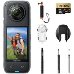 imageInsta360 X4 Invisible Dive Bundle  8K Waterproof 360 Action Camera 4K WideAngle Video Invisible Selfie Stick Removable Lens Guards 135 Min Battery Life AI Editing StabilizationInvisible Dive Bundle  256GB Micro SD Card