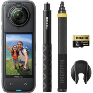 imageInsta360 X4 Invisible Dive Bundle  8K Waterproof 360 Action Camera 4K WideAngle Video Invisible Selfie Stick Removable Lens Guards 135 Min Battery Life AI Editing StabilizationNo Drone Bundle 256GB Micro SD Card