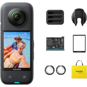 imageInsta360 X3 Action BundleWaterproof 360 Action Camera with 12quot 48MP Sensors 57K 360 Active HDR Video 72MP 360 Photo 4K SingleLens 60fps Me Mode Stabilization 229quot Touchscreen AI Editing