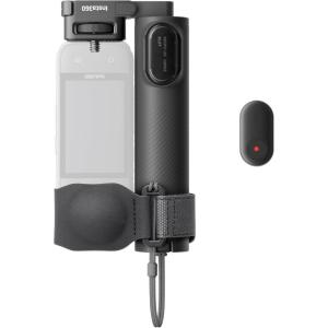 imageInsta360 Foldable 2in1 Selfie Stick Remote Kit Invisible Pole and Builtin Tripod Mini Remote for Remote Camera Control 14quot Mount Compatible with Insta360 X5 X4 X3 Action Cameras