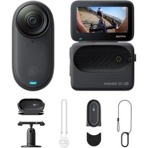 imageInsta360 GO 3S Cycling POV Bundle  128 GB Black 4K Tiny Portable Vlogging Camera HandsFree POVs Mount Anywhere Stabilization 140 Min Battery Life 10m Waterproof Pet POV Black