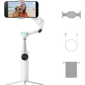 imageInsta360 Flow 2 Pro White  Foldable AI Phone Gimbal Track in 200 iOS Apps MultiPerson ampamp 360 Pan Tracking Builtin TripodSelfie Stick iPhoneAndroid StabilizerSummit White  Standard Bundle