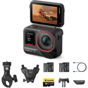 imageInsta360 Ace Pro 2 Xplorer Bundle Dual Battery 8K Waterproof Action Camera CoEngineered with Leica 113quot Sensor Dual AI Chip Leading Low Light Superior Audio Flip Screen ampamp AI Editing for VlogsMotorcycle Bundle