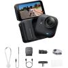 image:imageInsta360 GO Ultra Lifestyle Bundle  Small 4K Vlogging Camera HandsFree POV Cam 1128 Sensor 53g Lightweight 156 FOV 200 Min Battery Life Magnetic Wearable Action Camera for Sports VlogMidnight Black