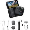 image:imageInsta360 GO Ultra Lifestyle Bundle  Small 4K Vlogging Camera HandsFree POV Cam 1128 Sensor 53g Lightweight 156 FOV 200 Min Battery Life Magnetic Wearable Action Camera for Sports VlogMidnight Black