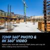 image:imageInsta360 X5  Waterproof 8K 360 Camera Leading Low Light Invisible Selfie Stick Effect Rugged and Replaceable Lens 3Hour Battery Builtin Wind Guard Stabilization Triple AI Chip DesignConstruction Bundle