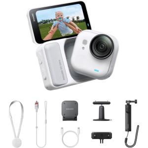 image:imageInsta360 GO Ultra Lifestyle Bundle  Small 4K Vlogging Camera HandsFree POV Cam 1128 Sensor 53g Lightweight 156 FOV 200 Min Battery Life Magnetic Wearable Action Camera for Sports VlogArctic White