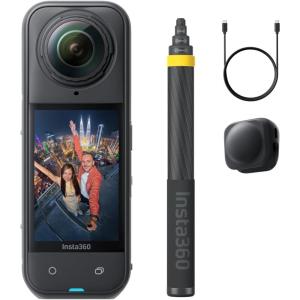 image:imageInsta360 X5  Waterproof 8K 360 Camera Leading Low Light Invisible Selfie Stick Effect Rugged and Replaceable Lens 3Hour Battery Builtin Wind Guard Stabilization Triple AI Chip DesignNo Drone Bundle
