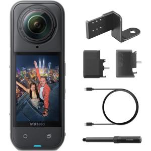 image:imageInsta360 X5  Waterproof 8K 360 Camera Leading Low Light Invisible Selfie Stick Effect Rugged and Replaceable Lens 3Hour Battery Builtin Wind Guard Stabilization Triple AI Chip DesignCreator Bundle
