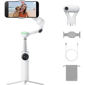 image:imageInsta360 Flow 2 Pro AI Tracker Bundle White  IndustryFirst AI Phone Gimbal with Apple DockKit Pioneering 360 Pan Tracking Free Tilt Builtin TripodSelfie Stick Portable VlogTravel StabilizerSummit White  AI Tracker Bundle